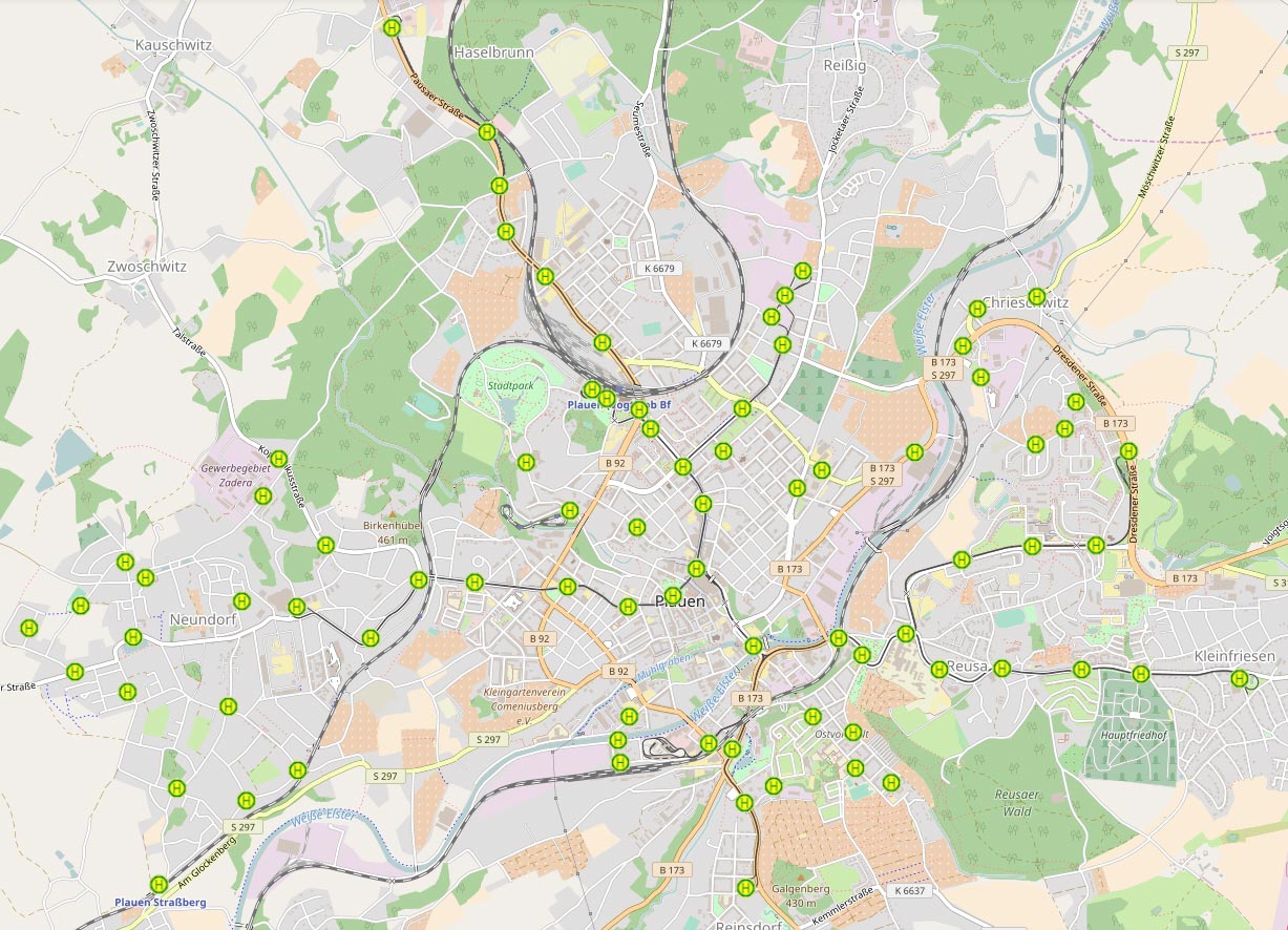 Haltestellenverzeichnis im Geoportal anzeigen Haltestellenverzeichnis Straßenbahn Plauen